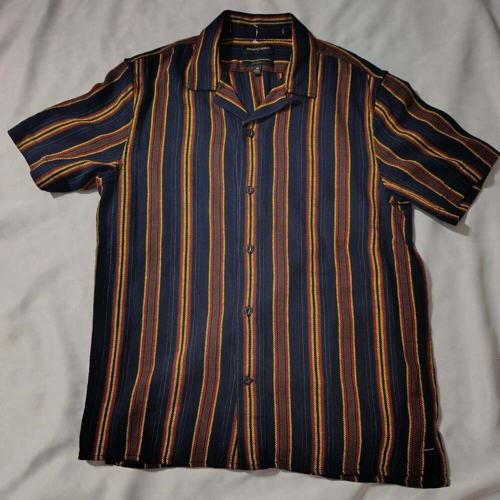 Banana Republic Short Sleeve Striped Button Shirt Size M
